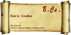 Bara Csaba névjegykártya