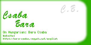 csaba bara business card